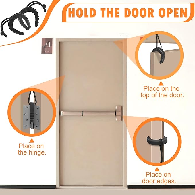 Crosize 8 Pack First Responder Door Stops, Door Jam for Law Enforcement, Police, Emergency Medical Services, Black Door Stoppers Wedge