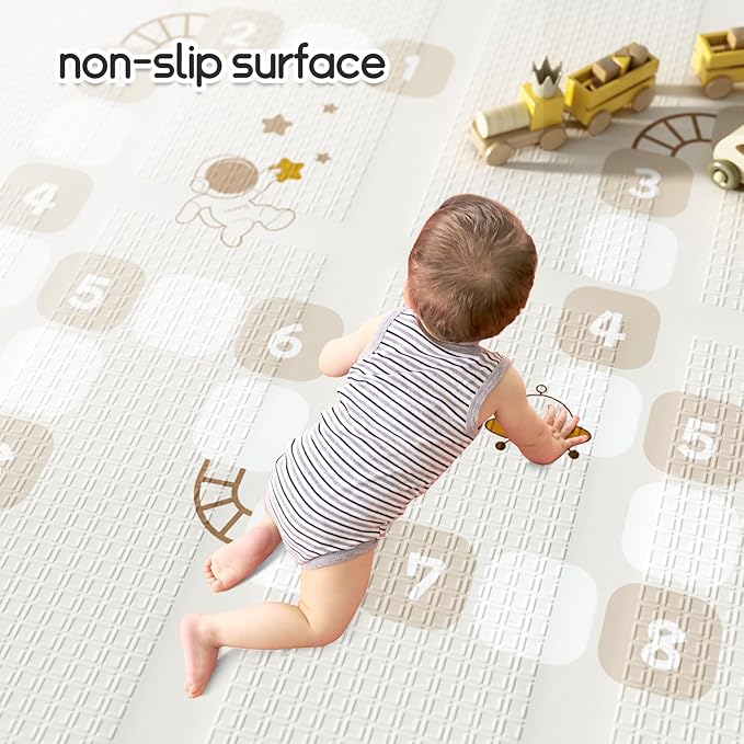 Mloong Baby Playmat, 71x59inch Play Mat for Floor, Large Playmat for Babies and Toddlers,Indoor Kids Carlwing Mat,Outdoor Baby Activity Playing Mat