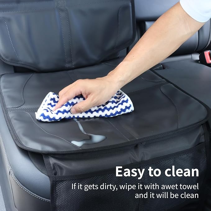 Car Seat Protector,Extra Thick Car Seat Covers Non-Slip Waterproof Mat Pad Leaving No Imprints Marks for Child Baby Pet Truck SUV Automobile (Black-B)