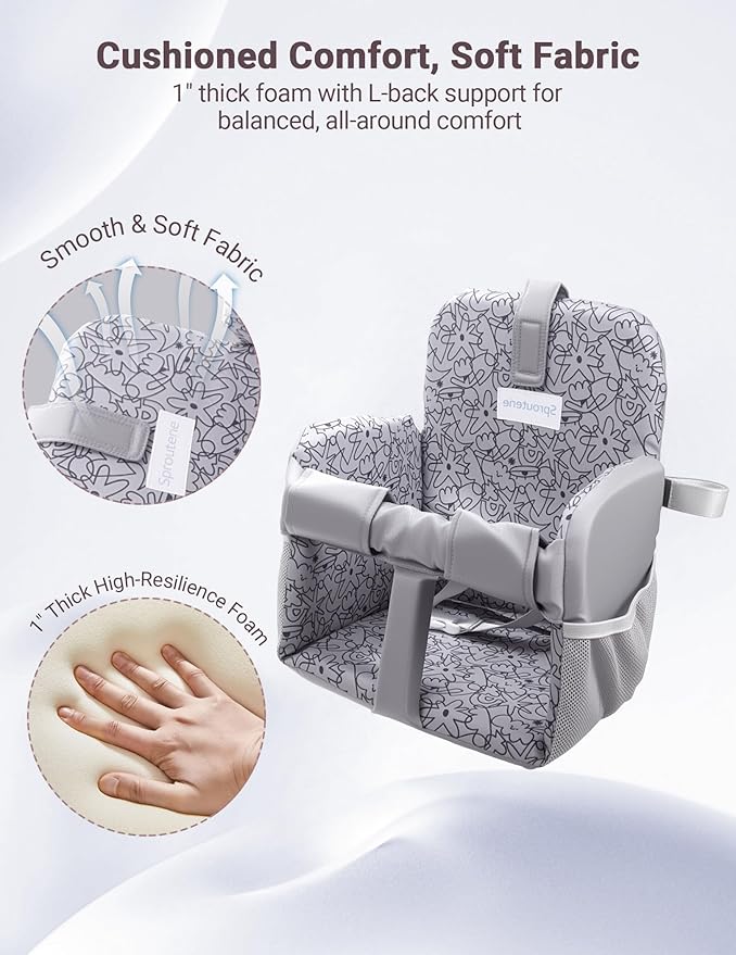 Shopping Cart Cover for Baby Girl and Boy, High Chair Cover for Restaurant, Padded Grocery Cart Seat Cover & Swing Insert for Infant & Toddler, Durable Machine Washable (Dark Grey)