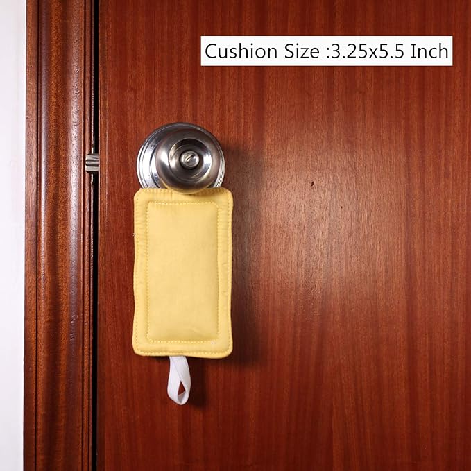 Door Silencer Door Jammer Door Closer Cushion Nursery Door Silencer Door Latch Cover 3 Pack for Noise Reducing Quiet Doors Baby Toddler Safety 3.25 x 5.5 Inch (New Yellow)