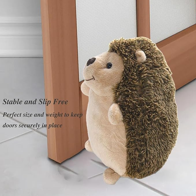 Decorative Door Stopper for Bottom of Door and Inside Door Decorative. Cute,Soft and Weighted Door Stop to Keep Door Open(Hedgehog)