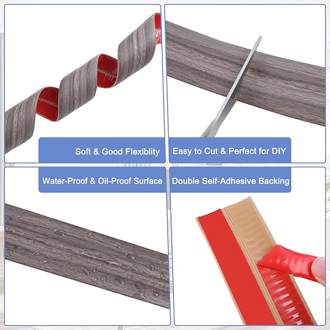 Wall Corner Protector Moulding Trim Peel and Stick Wall Corner Guards Trim Flexible Self Adhesive Edge Protector Moulding, 1.6 in x 20 Ft, Brown Walnut Wood