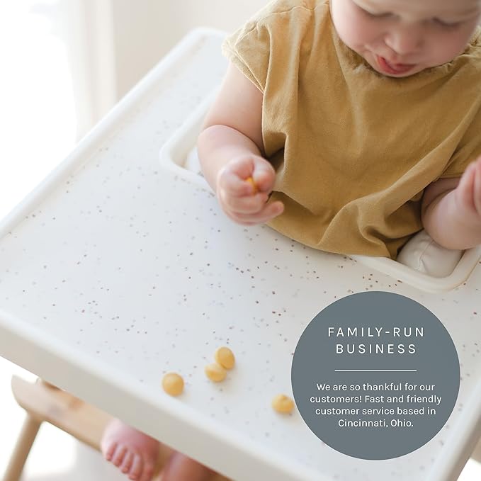 Yeah Baby Goods Placemats Compatible with The IKEA Antilop Highchair (Brown Speckle) - Food-Grade Silicone Highchair Tray Mat – Easy to Clean, High Chair Accessory