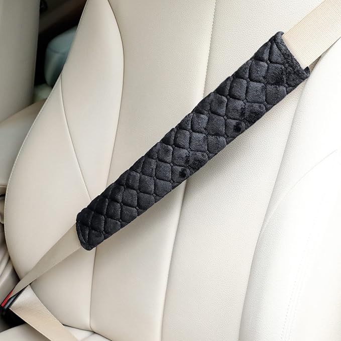 Tatuo 4 Pack Seat Belt Cover Extra Long Seat Belt Pads for Car Soft Comfort Shoulder Strap Covers Harness Pads Helps Protect Your Neck and Shoulder(19.7 Inch,Black)