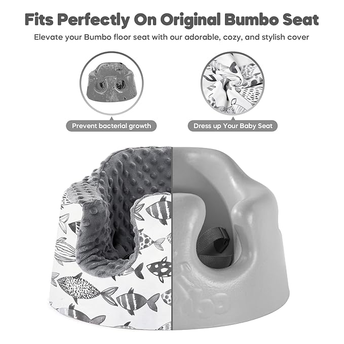 Seat Cover Compatible with Bumbo and Nuby Seat, Booster Seats Accessories, Soft Breathable Cover for Baby Girl Boy, Cover Only