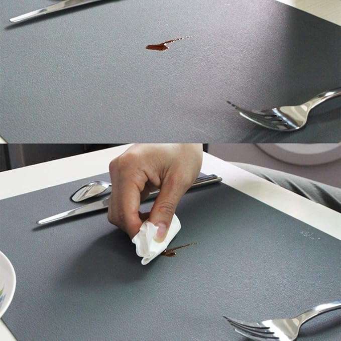 ME.FAN Silicone Placemats [17.7''x12.6''] Heat-Resistant Thicken Non-Slip Tablemats Non-Skid Table Mats Set of 4 (Yellow)