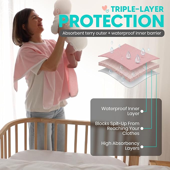 Wearable Burp Cloths - Extra Soft, Absorbent, and Waterproof Garment Protector for Parents - Perfect for Spit-Ups, Drool, and Milk - For Newborns, Boys, and Girls