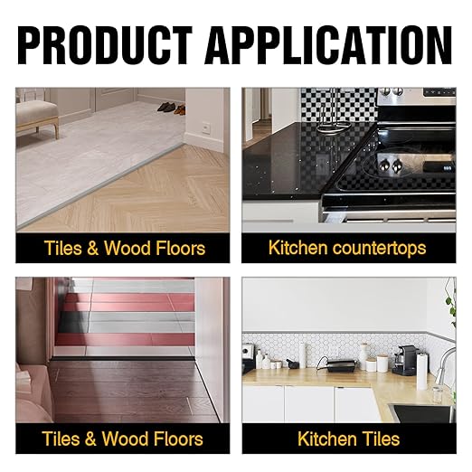 Bnell Floor Transition Strip - Self Adhesive Vinyl Laminate Cover Strip 3" Flat Divider for Joining Gaps and Doorway Transitions (3.3Ft, 7.6cm, Ash Wood Grain)