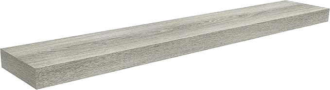 Ballucci Floating Shelf, 36" Wood Wall Shelf with Invisible Brackets for Bathroom, Living Room, Bedroom, Kitchen, Nursery, 6" Deep, Rustic Gray