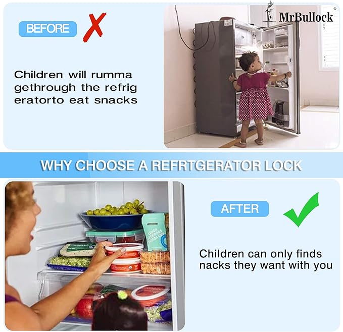 Refrigerator Lock Fridge Locks for Kids Keyless Child Safety Cabinet Locks for Cabinets Closets Drawers Window Electrical Appliances