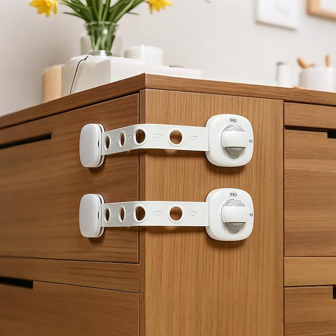 Baby Proofing Child Safety Locks 2 Pack Baby Locks for Furniture Kitchen Ovens Toilet Seats