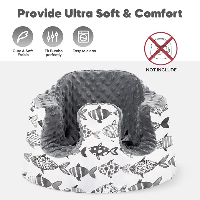 Seat Cover Compatible with Bumbo and Nuby Seat, Booster Seats Accessories, Soft Breathable Cover for Baby Girl Boy, Cover Only