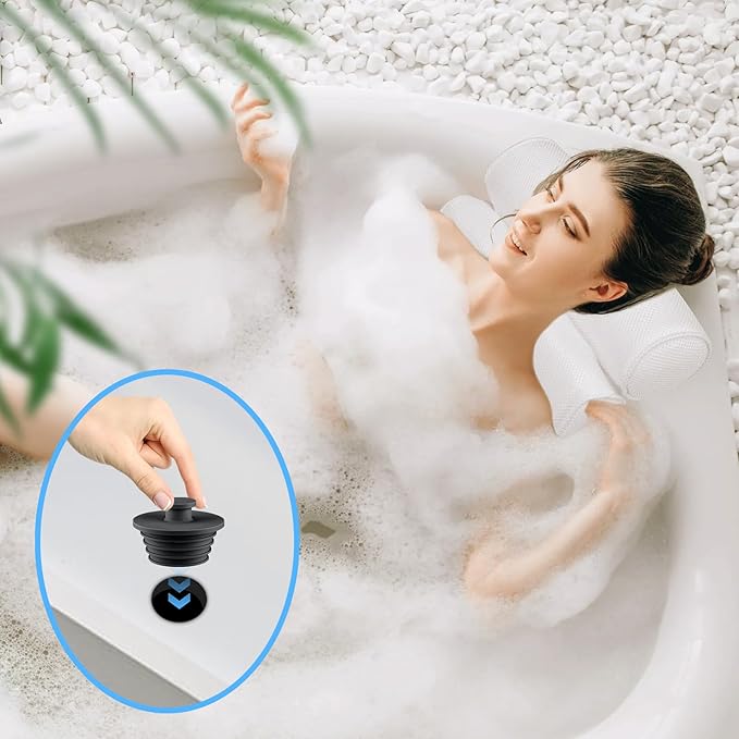 Aluvor Bathtub Stopper 2pcs Sink Stopper Tub Plug Bathroom Shower Drain Plug Silicone Bathtub Drain Plug Tub Drain Stopper Washbasin