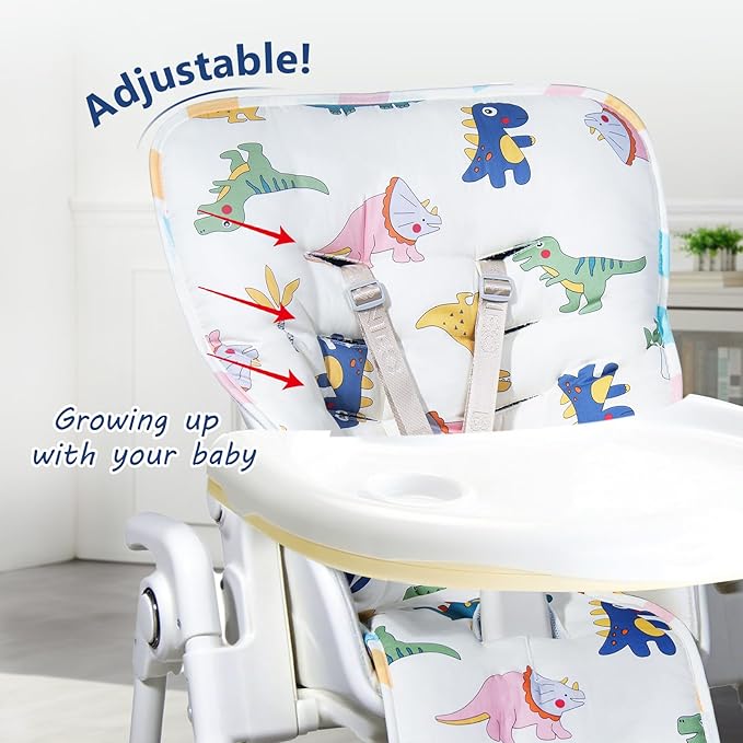 IPOZITO Baby High Chair Cover, Machine Washable High Chair Pad, Soft Highchairs Covers for Baby, Protects from Spills and Crumbs, Fits 3-5 Point Harness Chairs