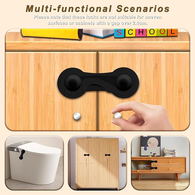 Child Proof Cabinet Locks-(10-Pack) - Child Locks For Cabinets And Drawers,Easy To Install (No Drilling) For Drawers, Cabinet Seat, Toilet Seat, Fridge, Oven, Appliances
