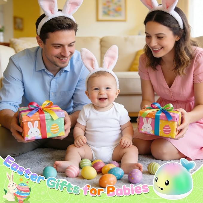 Light Up Whale Bath Toys Sprinkler for Babies 6-12 12-18 Months, Kids Ages 1-3 2-4, Baby Infant Toddler Pool Water Fountain Bathtub Toys for 1 Year Old Boys Girls Easter Basket Stuffers Gifts