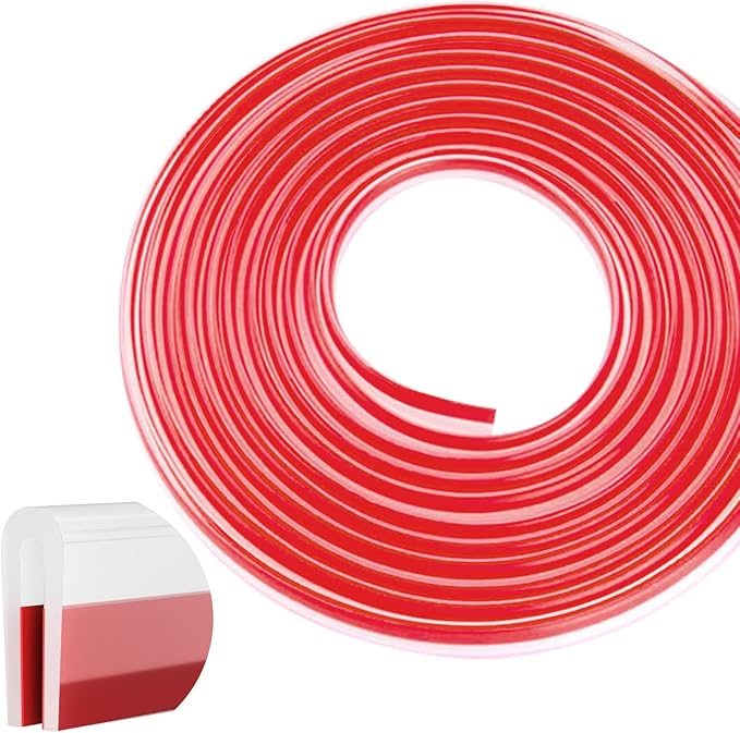 Silicone Edge Trim Self-Adhesive U Channel Silicone Edge Trim Edge Protector for Sheet Metal (Clear, Fit 1/16" - L 20')