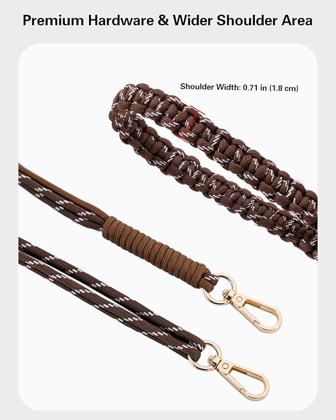 Handwoven Adjustable Shoulder Strap & Mini Bag Organizer Set for Longchamp Mini Bag, Includes Inner Liner & Strap, No-Punch Design – Brown & Black
