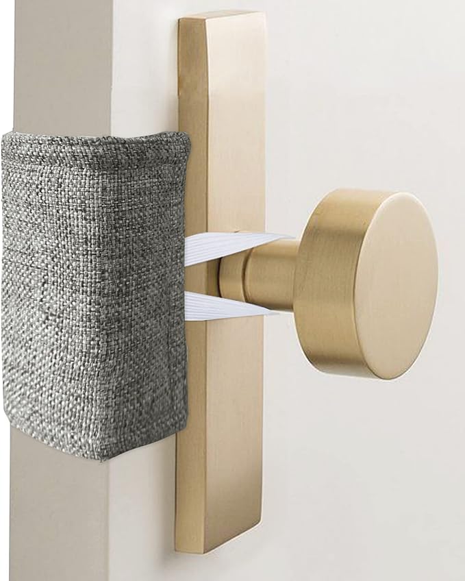 Door Silencer Door Latch Covers Padded Cushion Quiet Closer Door Lock Cover for Baby Newborn Nursery/Light Sleeper Noise Reduce - 4 x 3 Inches, Dark Grey, 3 Pieces
