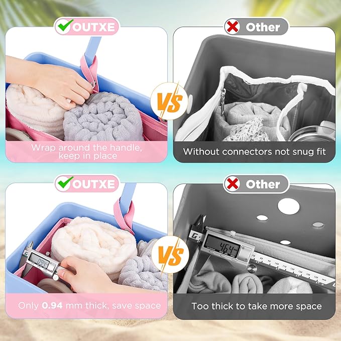OUTXE Beach Bag Organizer Compatible with Baby Bogg Bag Accessories Inserts, Lightweight Mesh Insert Divider Pouch for Small Bogg Bags, Beach Tote Bags Insert for Organizing