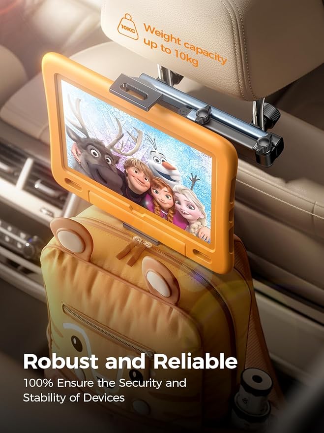 LISEN for iPad Holder Car Mount Road Trip Essentials Activities for Kids Gifts, Car Accessories for Women Interior, 3 in 1 Tablet Holder Backseat Camping Car Organizer Back Seat Headrest iPad Mount