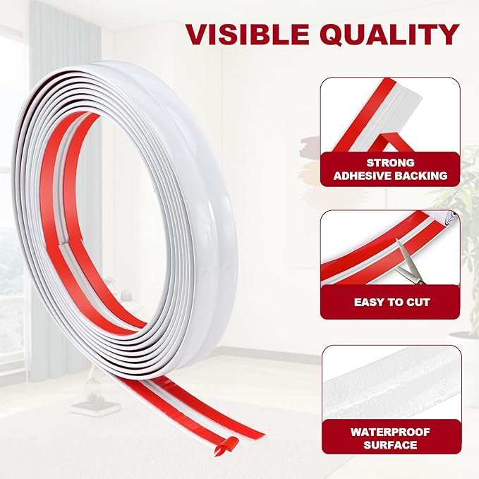 0.8 Inch x 20 Feet Wall Corner Protector Peel and Stick Corner Trim Molding Strip Self Adhesive Wall Edge Protectors Guards for Edge Ceiling, White