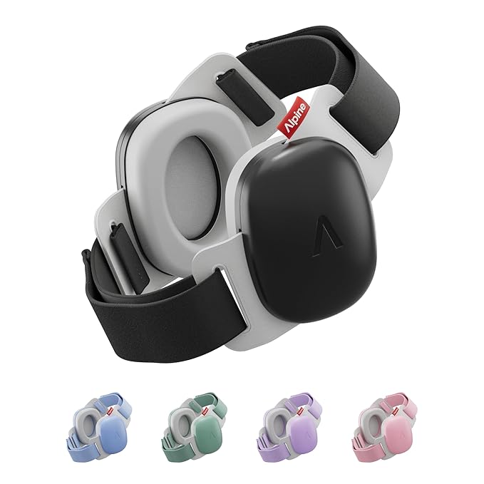Alpine Muffy Baby Comfort - Protects Hearing for Babies and Toddlers - CE & ANSI Certified - Unique Headband for Safe fit & Comfort - Multi-adjustable for Ages 3-48 Months, 24dB Sound Reduction, Black