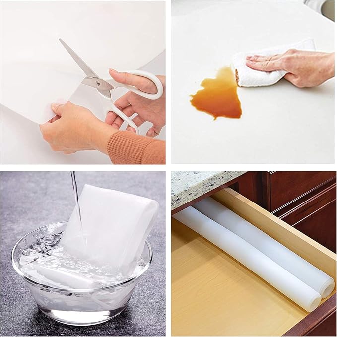 HomeDo Waterproof Silicone Placemats, Non-Stick Baking Mat, Non-Slip Dining Table Mat for Kids/Baby/Children, Heat Resistant Insulation Countertop Protector Pads (Clear, 15.75''x23.62''-2Pack)
