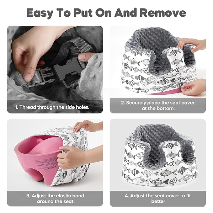 Seat Cover Compatible with Bumbo and Nuby Seat, Booster Seats Accessories, Soft Breathable Cover for Baby Girl Boy, Cover Only