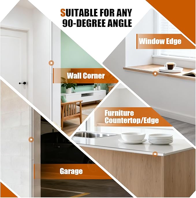 2 Pack Wall Corner Protector 31.5'', Self Adhesive Corner Protectors for Walls, Easy to Install Edge Guard Strip for Furniture Cabinet Shelf Drywall Baseboard Desk, 31.5in x 1.18in, Clear