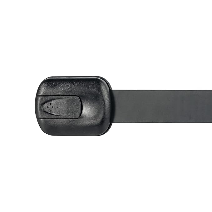 Baby Proof Cabinet Lock & Straps Latches Child Drawer Latches with 3M Adhesives Adjustable Non Drilling Safety Cabinet Locks Straps Baby Drawer Locks for Kids Baby Multi-Function 12 Pack (Black1)