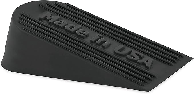 Large Big Rubber Door Stopper Made In USA - Door Stop Wedge for Carpet, Tile, Concrete Floor, Tall Door Stoppers for Bottom of Door - Heavy Duty for Commercial & Home - 6.5 x 2.75 x 1.9 Inches - Black