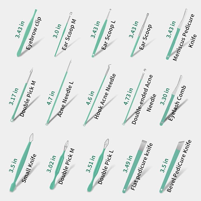 Travel Manicure Set 26-Piece, Portable Nail Clippers Kit with PU Case, Carbon Steel Clippers, 410 Stainless Steel Grooming Tools, Hand Foot Facial Care for Luggage Backpack（Green）