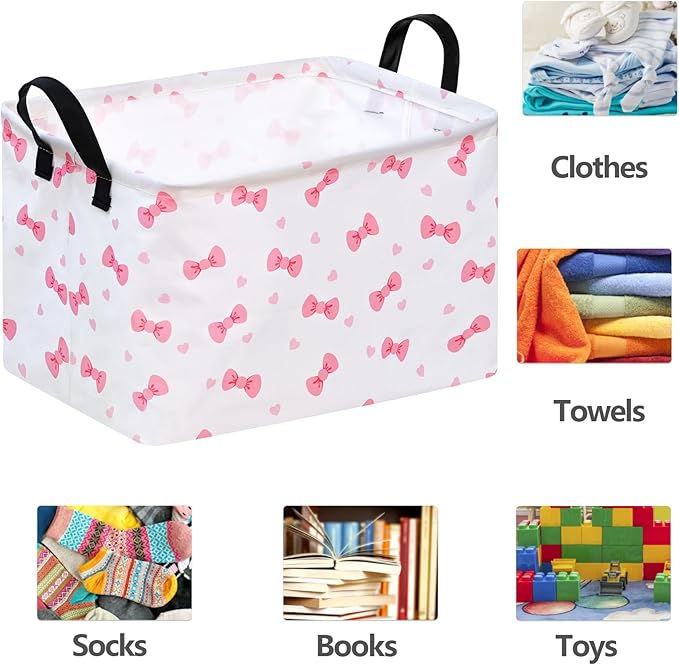 ACMUUNI Rectangle Gift Shelf Nursery Storage Basket Laundry Hamper Storage Box and Bins for Home Clothes with Handles
