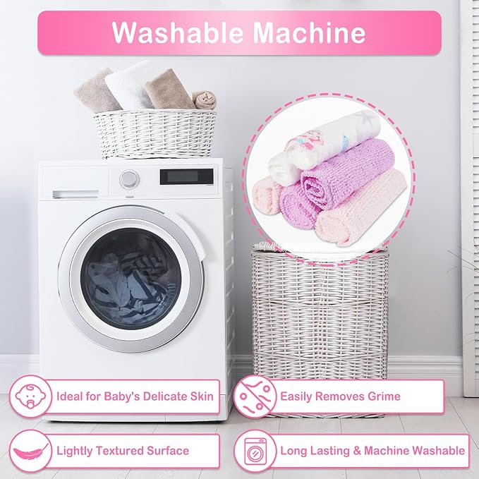 Viviland Baby Washcloths 24 Pack, Toddler Wash Cloths for Bath, Super Soft & Absorbent Bath Towel for Newborn and Infants, Baby Towels Care for Baby's Sensitive Skin