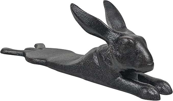 Earl Diamond Heavy Duty Cast Iron Cute Lying Down Rabbit Door Stops | Decorative Cute Animal Statue Metal Door Stopper Wedge, Suitable for Home Office Commercial