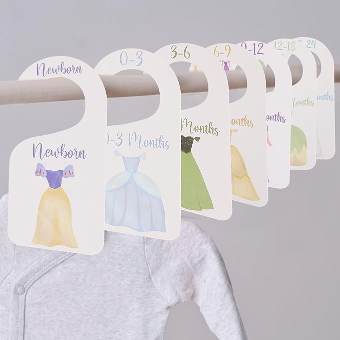 Princess Nursery Closet Dividers - Princess Baby Shower,Baby Girl Closet Organizer,Newborn to 24 Months for Home Nursery