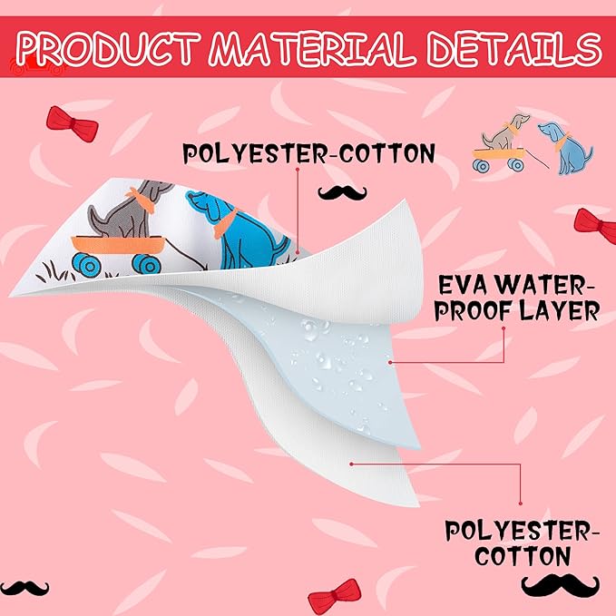 2ooya 7Pcs Cotton Waterproof Baby Bibs Hook Loop Closure Newborn Bib Keepsake Baby Gift for Drooling Feeding Eating
