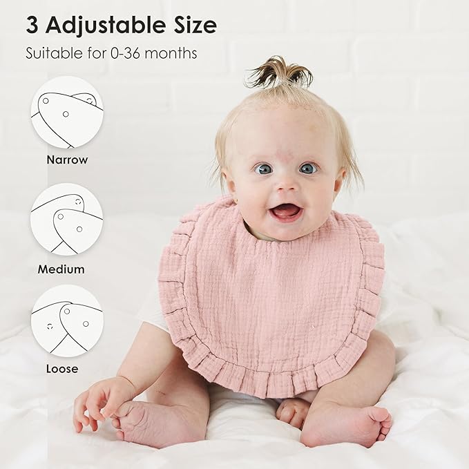 MairMore 8-Pack Muslin Baby Bandana Drool Bibs for Unisex Girls & Boys – 100% Cotton Bibs, Soft & Absorbent Teething and Drooling Essentials for Newborns