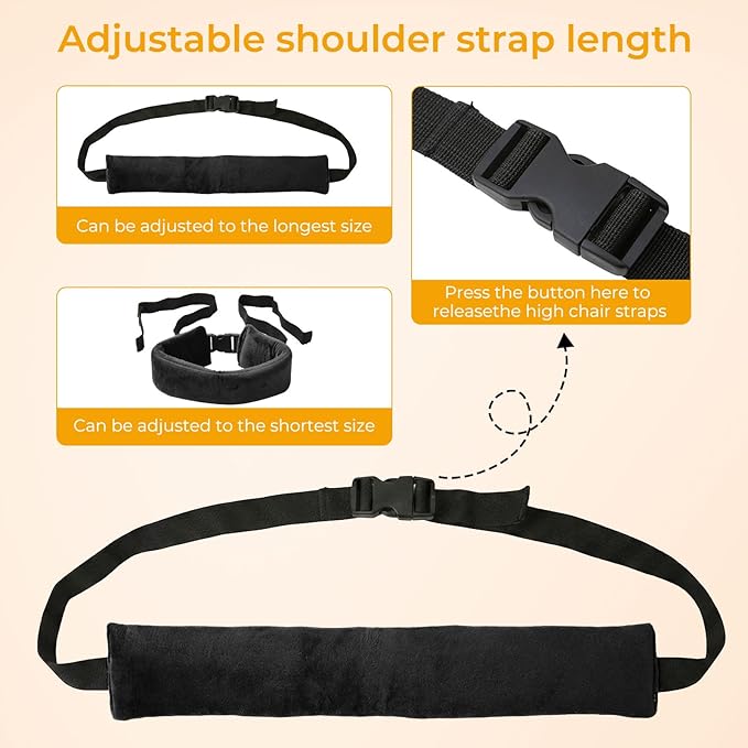 High Chair Straps, Universal Baby Safety Strap, Highchair Harness for Infant&Toddler's（Grey and Black）