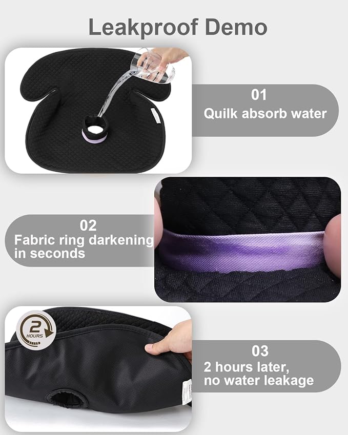 TinlyFinly 2 Pack Baby Potty Training Car Seat Protector, Waterproof Car Seat Liner for Potty Training Toilet, Baby Infant Toddler Piddle Pad Fits for Carseat, Stroller, Highchair - 2 Pack, Black