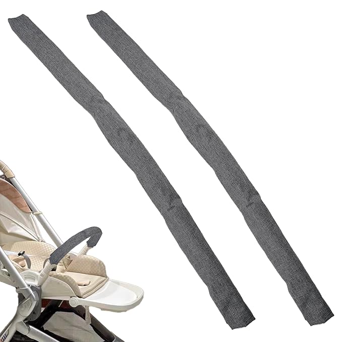 2PCS 26.4inches Armrest Handle Cover,Pushchair Handlebar Sleeve,Universal Protective Stroller Bumper Bar Covers Replacement Accessories Removable Toddler Pram Dust Proof Handle Gloves(Grey)