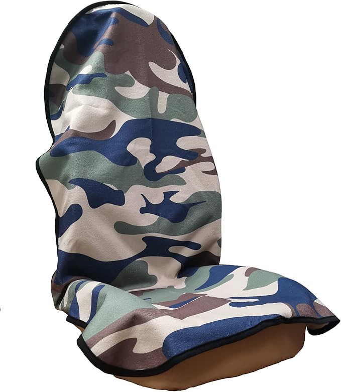 LoyaGour Car Seat Cover Protector Front Seats,for Gym Workout,Running,Swimming,Beach and Hiking,Waterproof Sweat Towel Bucket Seat Covers for Cars SUV Trucks (Camouflage, 1Pcs)