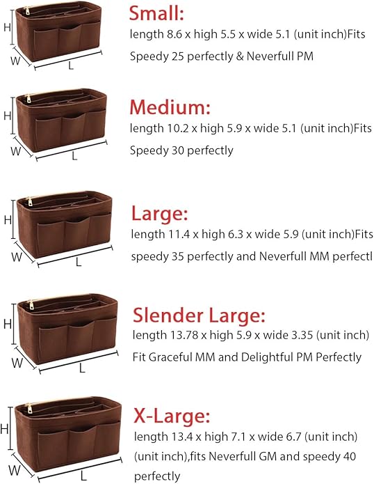 LEXSION Felt Purse Insert Bag Organizer Bag In Bag For Handbag Purse Organizer Fits Speedy Neverfull