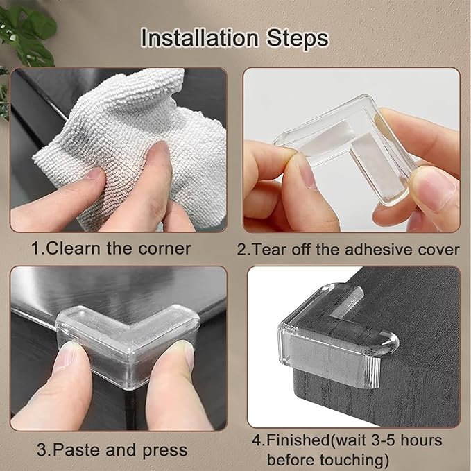 12 Pack Corner Protector for Baby, Clear Corner Protectors, Table Corner Covers Baby Safety, Furniture Corner Guard & Edge Safety Bumpers to Cover Sharp Furniture & Table Edges