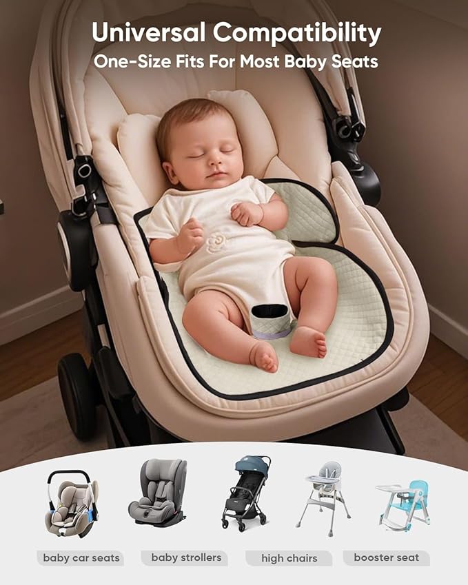 TinlyFinly 2 Pack Baby Potty Training Car Seat Protector, Waterproof Car Seat Liner for Potty Training Toilet, Baby Infant Toddler Piddle Pad Fits for Carseat, Stroller, Highchair - 2 Pack, Beige