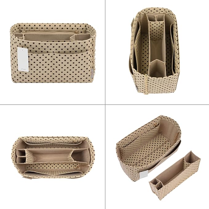 Purse Organizer Insert, Felt Purse Organizer with Zipper and Sewn Bottom Insert, Fit Speedy Neverfull Graceful,6 Sizes