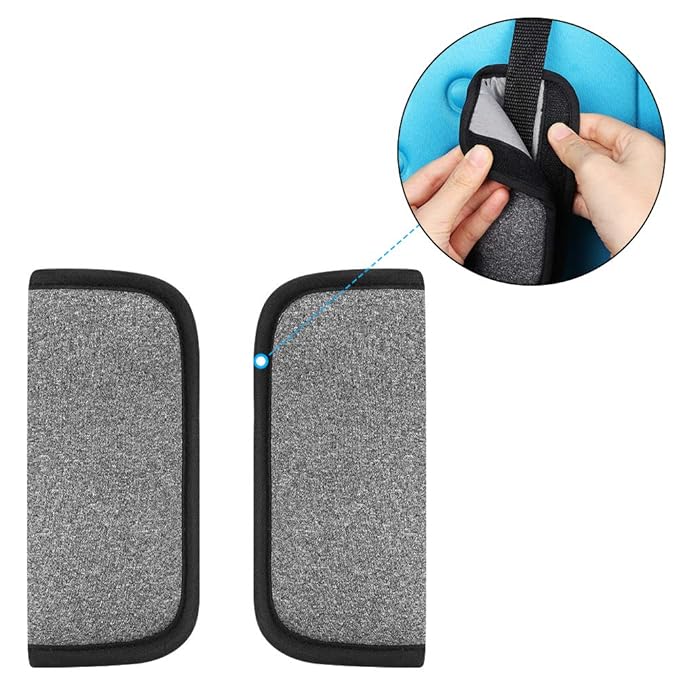 Accmor Car Seat Straps Shoulder Pads Suit for Baby Kids, Car Seat Strap Covers, Hip Support, Car Seat Strap Pads, Soft Seat Belt Covers for All Car Seats, Pushchair, Stroller, Grey