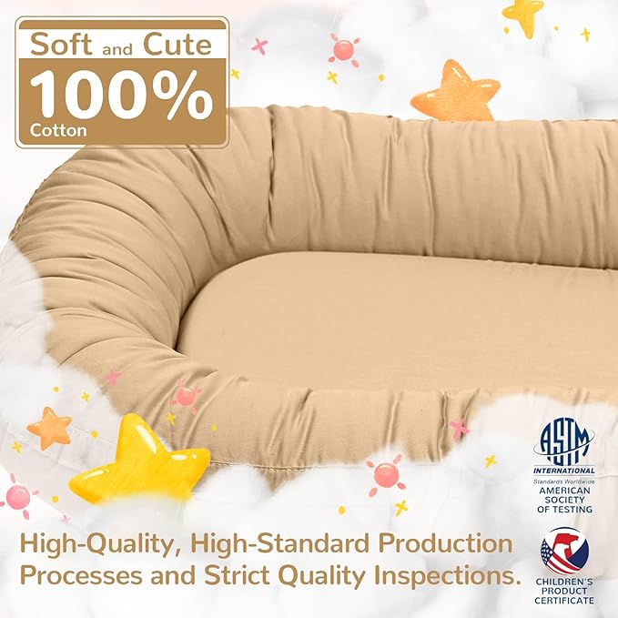 EAQ Baby Lounger, Infant Lounger for Newborn,Portable Baby Nest Cover Breathable & Soft, Newborn Essentials